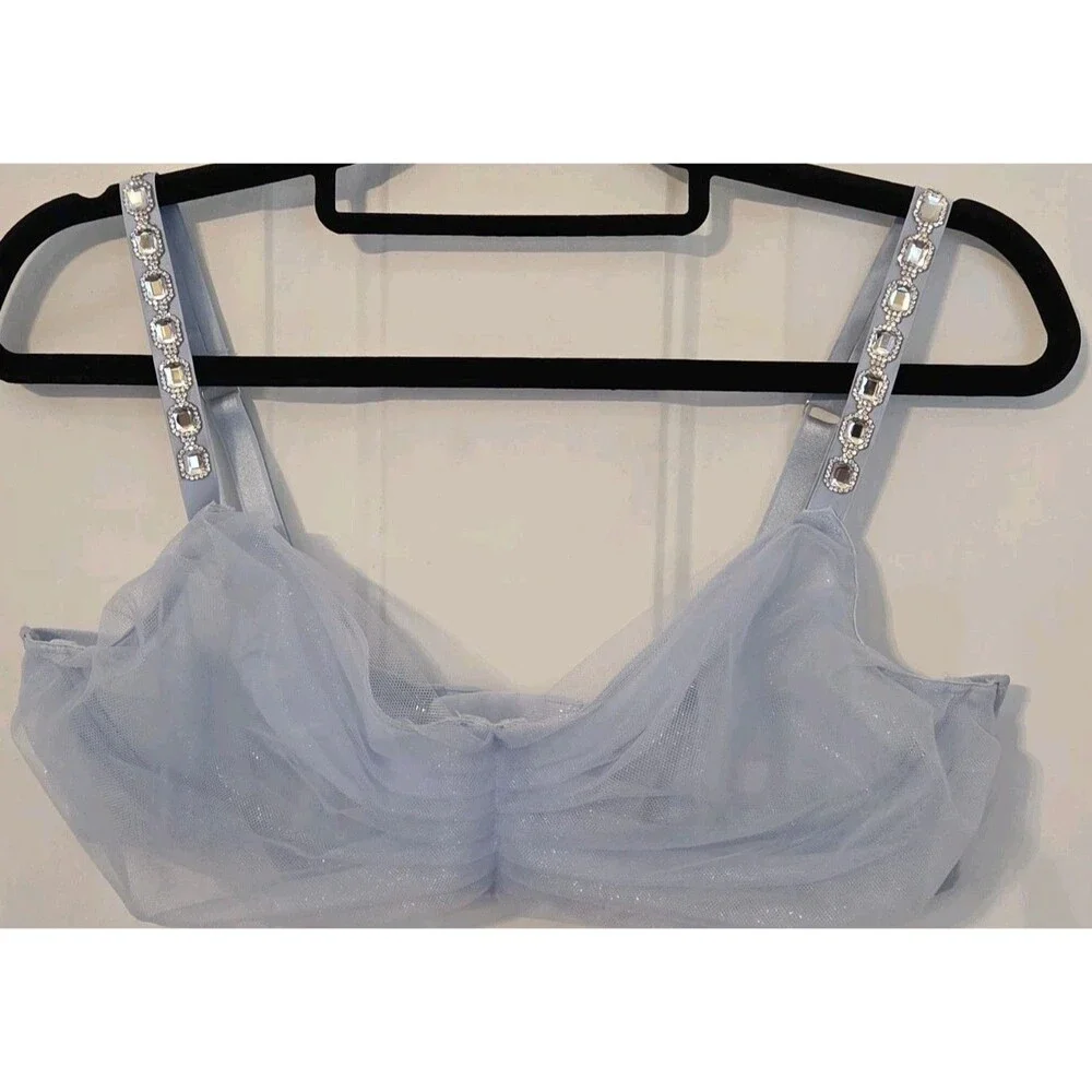 Victoria's Secret Dream Angels Twinkle bra glitter tulle & Crystal Straps - XL